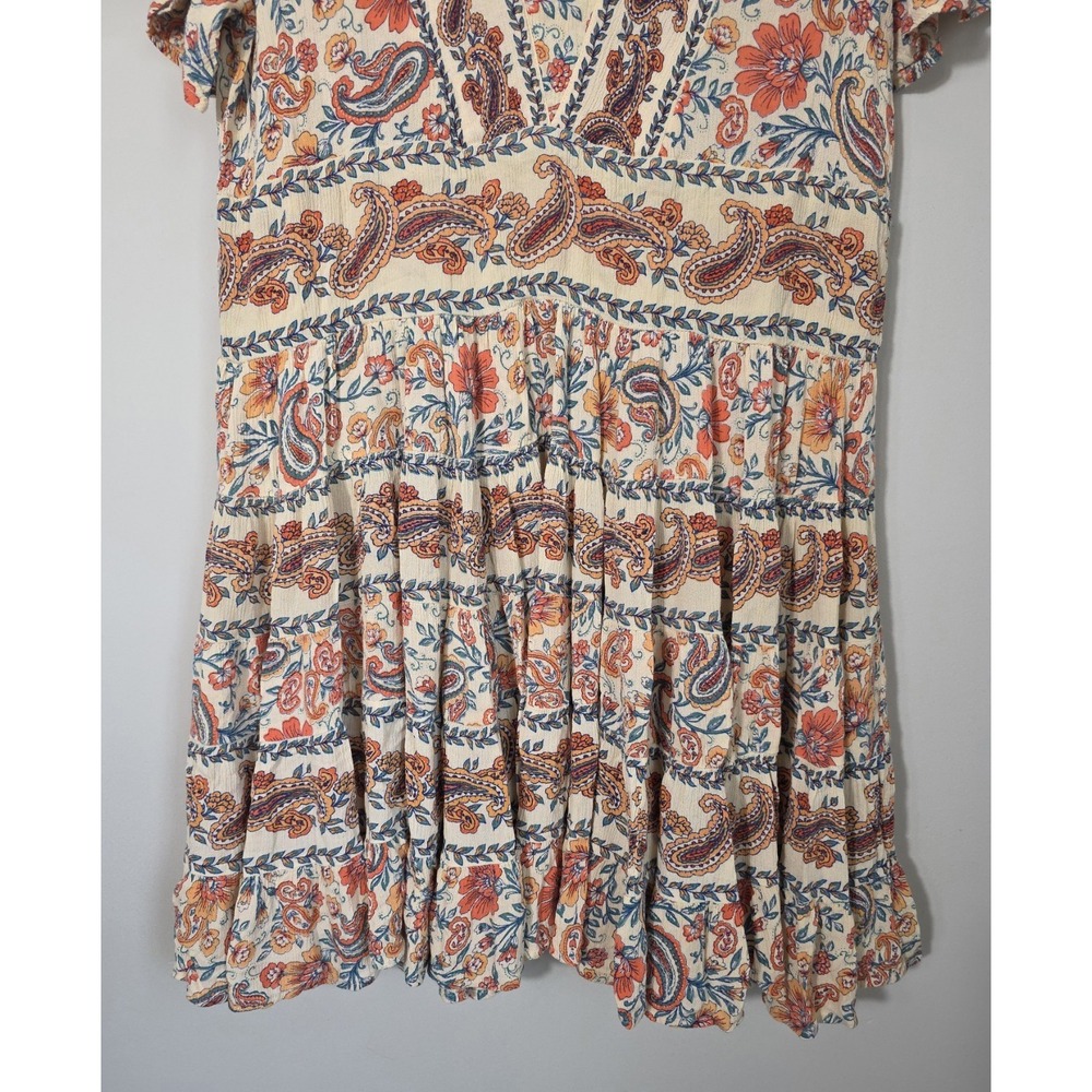 Bila Cream Multicolor Boho Floral Midi Dress - Picture 6 of 11